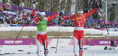 Norvēģijas distanču slēpotājas tiek pie zelta komandu sprintā