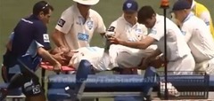 Šausmīgs incidents kriketa mačā. Spēlētājs uz laiku nonāk komā
