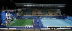 Viens no Rio olimpisko spēļu baseinu ūdeņiem pēkšņi kļuvis zaļš