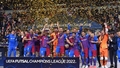 "Barcelona" telpu futbolisti Rīgā kļūst par UEFA Čempionu līgas uzvarētājiem