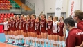 Latvijas volejbolistes EČ kvalifikācijas mačā Jelgavā spraigā cīņā uzvar Dāniju