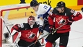 Kanādas un Vācijas hokejisti svin uzvaras pasaules čempionāta spēlēs