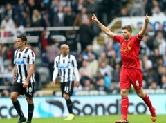 Džerārdam 100. vārti Premjerlīgā, "Liverpool" vairākumā nespēj uzvarēt "Newcastle"