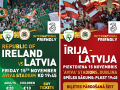 Īrija nosaukusi kandidātus draudzības mačam ar Latviju