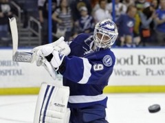 "Lightning" vārtsargs Lindbeks - nedēļas spožākā zvaigzne NHL