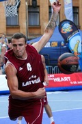 Foto: Latvijas izlases startē Eiropas 3x3 čempionāta kvalifikācijas spēlēs Rīgā