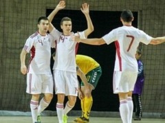 Latvijas telpu futbola izlase cīnās neizšķirti ar Baltkrieviju
