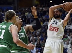 "Celtics" pārspēj Madrides "Real", M.Gazolam 23 punkti pret Haifu