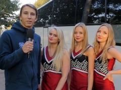 Video: Grīnbergs un LU karsējmeitenes ''kojās'' pārsteidz studentus