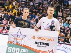 Aldaris LBL Zvaigžņu spēle: Sportland metienu konkursā uzvar Mārtiņš Laksa