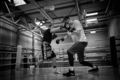 Foto: Porziņģis un Briedis aizvada treniņus boksa ringā