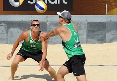 Latvijas pludmales volejbola duetiem pa divām uzvarām Romas 'Grand Slam'