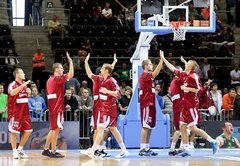 Pārbaudes spēle basketbolā: Latvija - Kipra 56:40 (rit 4.ceturtdaļa)