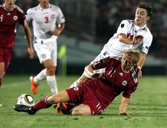 Latvijas futbola izlasei bezvārtu neizšķirts pret Kazahstānu