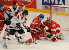 PČ hokejā. Čehija-Latvija 1:1 (rit 3.periods)