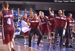 Latvijas U-20 basketbolisti pēc pirmā puslaika uzvar Slovēniju