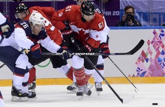 Olimpiskais hokeja turnīrs. 1/2 fināls. Kanāda - ASV 1:0 (Rit 3.periods)