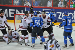 Pārbaudes spēle hokejā. Somija - Latvija 3:1 (Rit 3.periods)