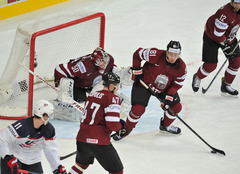 PČ hokejā. ASV - Latvija 1:2 (rit 2.trešdaļa)
