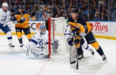 VIDEO, FOTO: Girgensona astotie vārti sezonā palīdz Sabres uzveikt NHL līderus