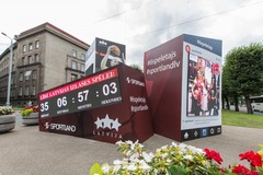 Rīgas centrā sākta laika skaitīšana līdz basketbola valstsvienības pirmajai EČ spēlei