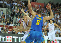EČ basketbolā. Latvija - Ukraina 74:73 (Rit 4.ceturtdaļa)