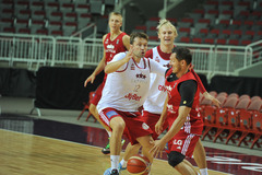 Latvijas basketbolisti Lillē aizvadījuši vienīgo treniņu pirms spēles ar Slovēniju