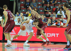 EČ basketbolā. Latvija - Čehija 22:26 (Rit 1.ceturtdaļa)