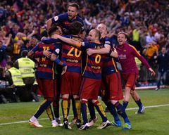 Barcelona futbolisti ārtējo reizi triumfē Spānijas Karaļa kausa izcīņā