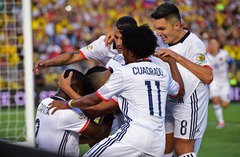 Kolumbijas futbolisti iesoļo Copa America ceturtdaļfinālā