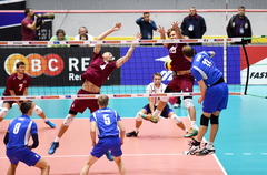 Latvijas volejbola izlase trijos setos piekāpjas Igaunijai, netiekot uz Eiropas čempionātu